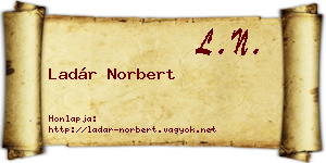 Ladár Norbert névjegykártya